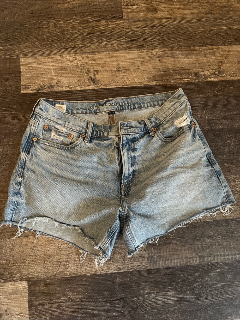 American Eagle Outfitters Distressed Light Blue Denim Cutoff Shorts